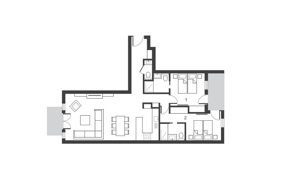 Loft 3 Aspen House Val d’Isere Floor Plan 1